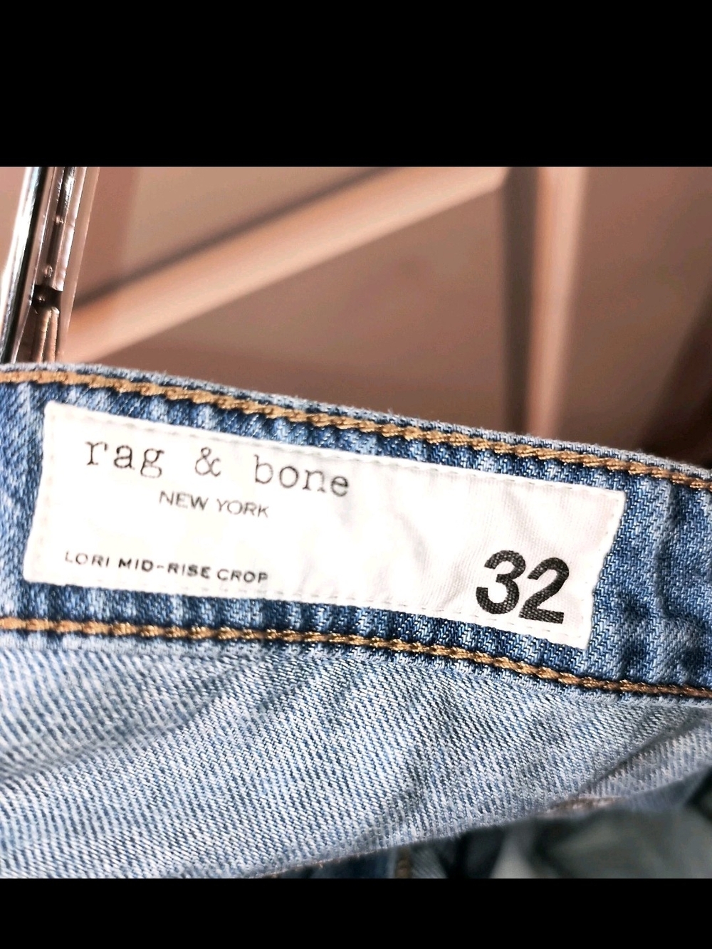 rag & bone Lori Mid-Rise Crop Wide-Leg Jeans Medium Wash Size 32 - Picture 4 of 5